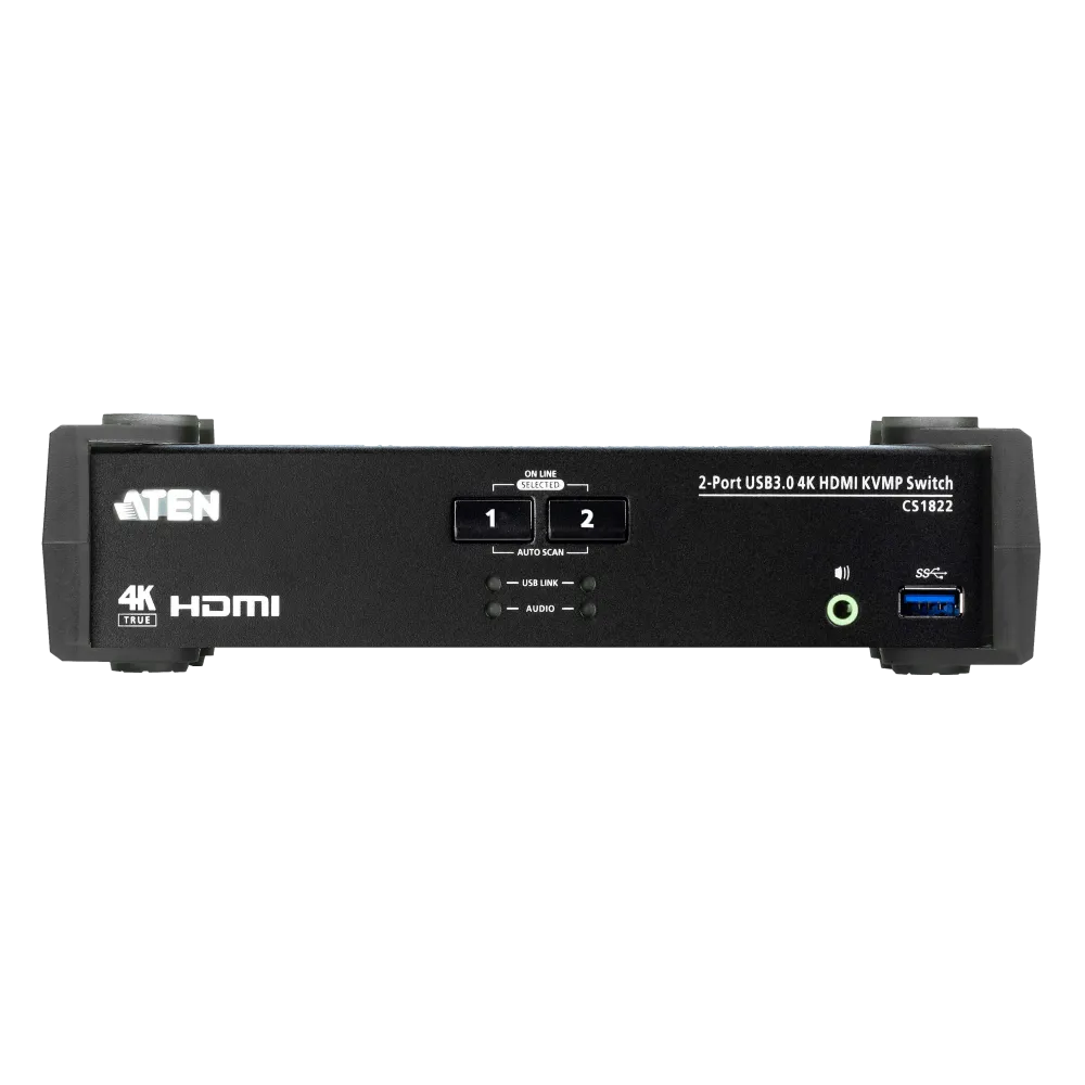 ATEN CS1822 2-Port USB 3.0 4K HDMI KVMP™ Switch with Audio Mixer Mode