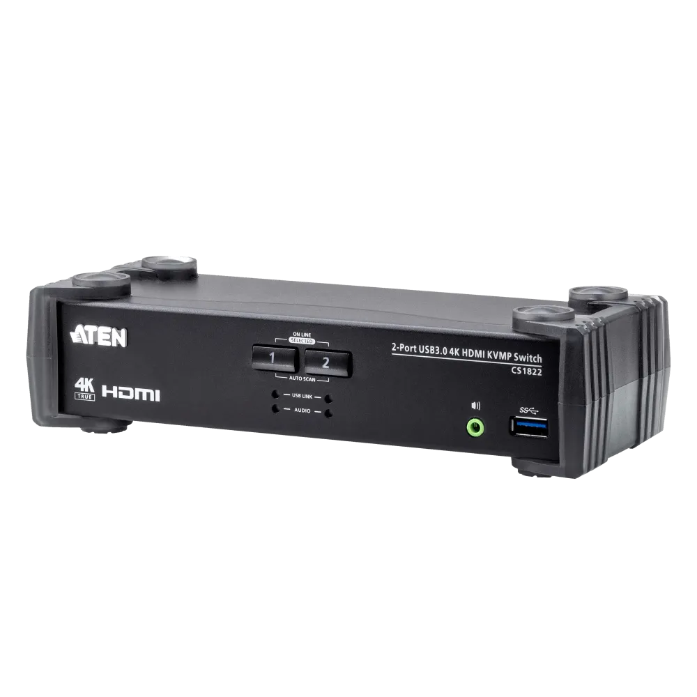 ATEN CS1822 2-Port USB 3.0 4K HDMI KVMP™ Switch with Audio Mixer Mode - Image 2