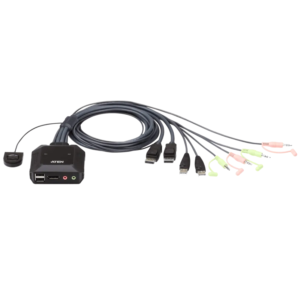 ATEN 2-Port USB DisplayPort Cable KVM Switch CS22DP