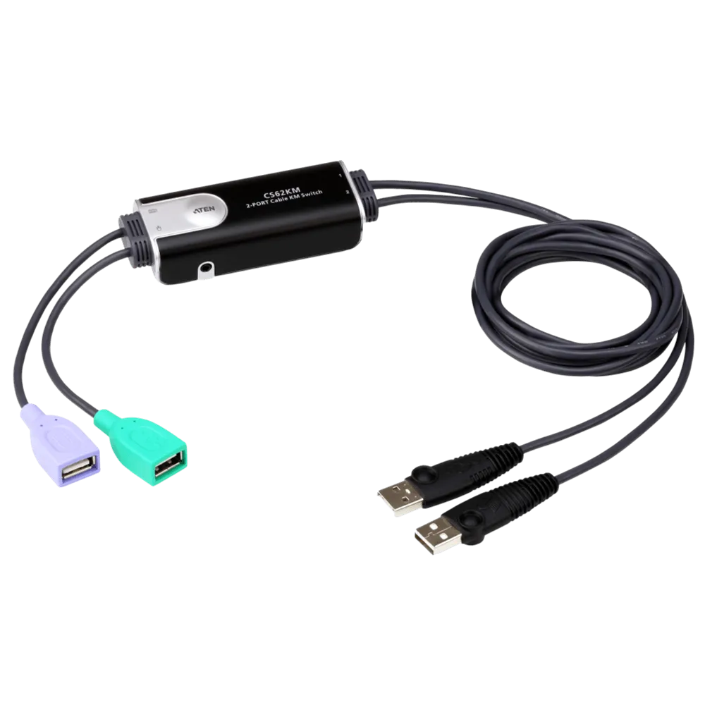 ATEN 2-Port USB Boundless Cable KM Switch CS62KM