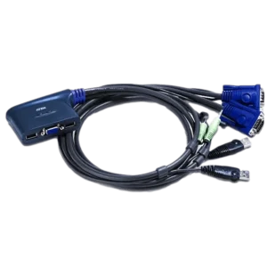 ATEN 2-Port USB VGA/Audio Cable KVM Switch CS62US
