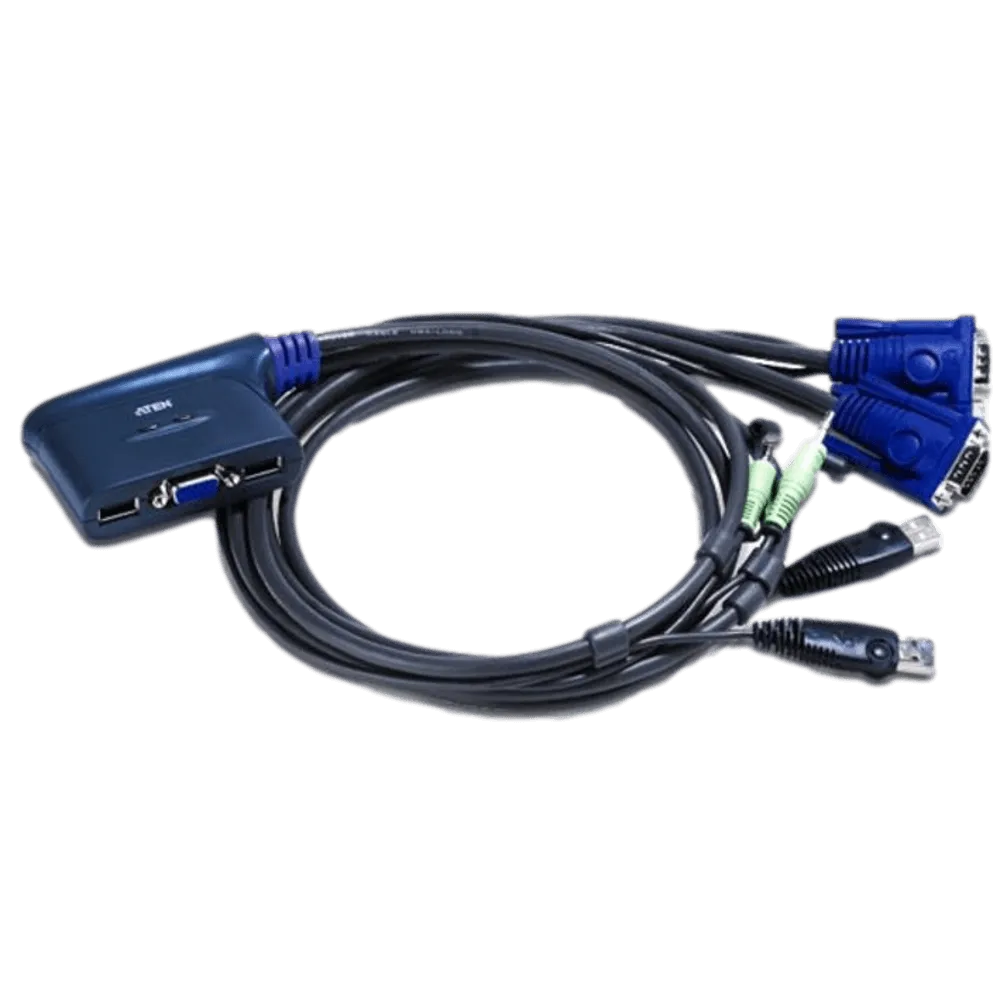 ATEN 2-Port USB VGA/Audio Cable KVM Switch CS62US