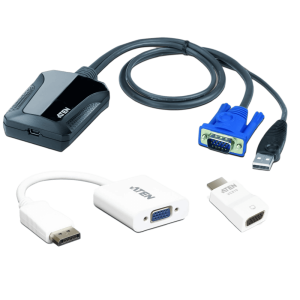 ATEN Laptop USB KVM Console Crash Cart Adapter IT Kit CV211CP
